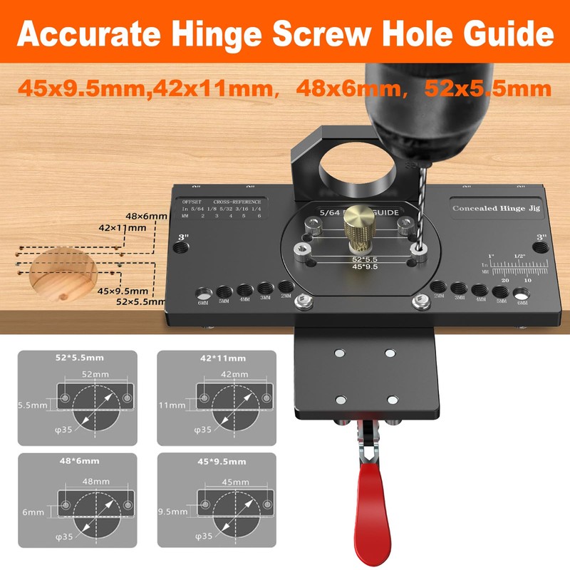 M-T Concealed Hinge Jig, 35mm Metal Cabinet door Hinge Jig
