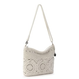 The Sak Lumi Convertible Crossbody Purse - Hand Crochet Women's Handbag for Everyday & Travel, 3-in-1 Small Crossbody Bag With Zipper Closure & Pockets - Natural Medallion