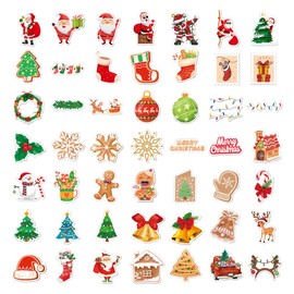 BuerHomie Pack of 100 Christmas Sticker Set for Wrapping Gifts for Laptop Bicycle Motorcycle Suitcase Water Bottle Pad Sticker Vinyl Waterproof Aesthetic Sticker Boys Girls
