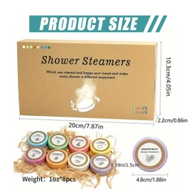 YSHIGUING Shower Steamers Aromatherapy 8 Pack for Girls Women,Lavender Natural Essential Oil Home Spa Self Care & Relaxing,Shower Bombs with Essential Oils for Valentines Day Birthday Mothers Day Gifts