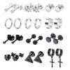 Men's Earrings, Hoop Earrings, Ring, Studs, Crosses, Stainless Steel, 12