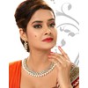 Aheli Kundan Collar de perlas Pendiente Set Étnico Indio Tradicional