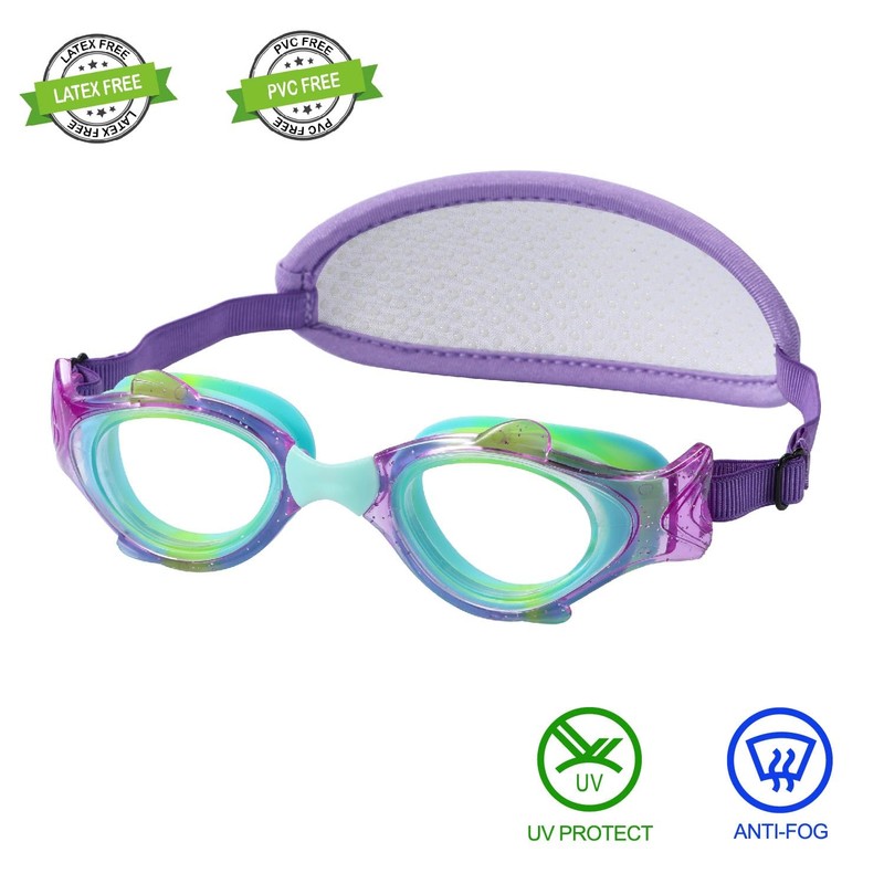 RUIGAO Kids Goggles Age 2-6, Swim Goggles Fabric Strap No