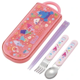 Skater TACC2 Children's Trio Set Chopsticks Spoon Fork Trolls 20 16.5 cm