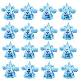 Blue's Clues Birthday Baby Shower Party Supplies Bundle includes 16 Party Paper Cone Hats and 1 Dinosaur Sticker Sheet