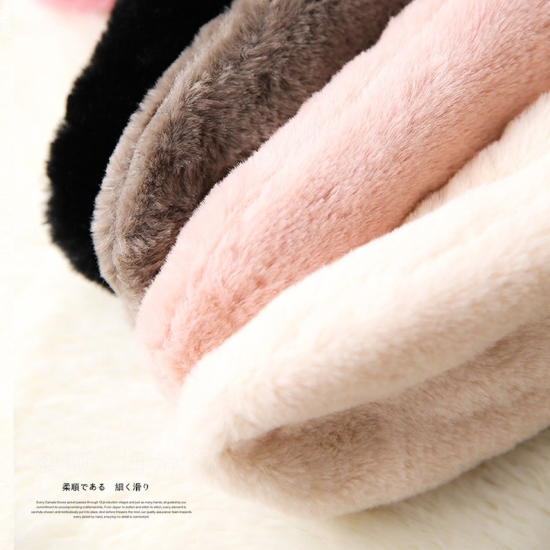 Laise Faux Fur Gloves, Cute, Mitten-Type, Fingerless Gloves, Knit, 2-Way,