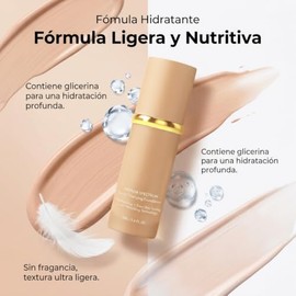 Base de Maquillaje con Corrector 4 En 1, Alta Cobertura Hidratante SPF50  Que Cambia de Color, Larga Duracin e Impermeable para Todo Tipo de Piel...  