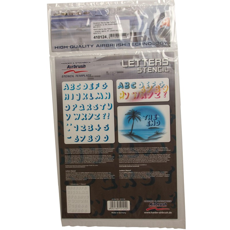 Stencil A4 airbrush Letters Harder&Steenbeck