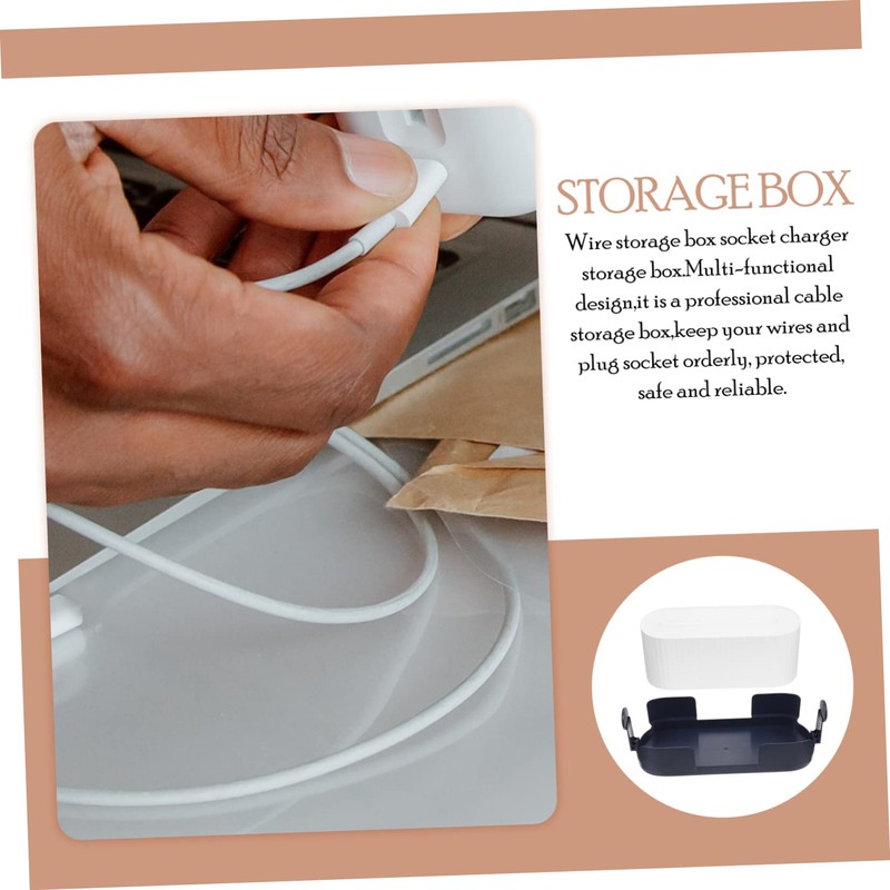 KOMBIUDA Creative Cable Management Box Durable Cord Organizer for Tidy