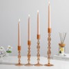 Portavelas cónicos de ámbar Glasseam: juego de 4 elegantes portavelas
