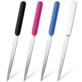 Kosiz Letter Opener Sword Stainless Steel Envelope Openers Slitters Mail Knife Lightweight Letter Knives for Office Home Supplies, 4 Pieces(White, Black, Blue, Red)