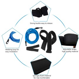 Swimming Belt for Pool Adults, Adjustable Swimming Trainer Pool Swimming Belt, 4 m Pool Swimming Belt for Pool Trainer/Children/Adults (Includes Ear Plugs and Nose Clip)