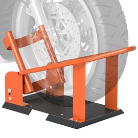 HOMCOM Motorcycle Stand for 15-21 Inches, 381-533.4 mm Front Wheel, Adjustable Motorcycle Rocker 816.5 kg Load Capacity, Steel Transport Stand, Repair Stand, Orange