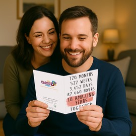 30th Wedding Anniversary Card – Romantic 30 Year Card for Husband, Wife, Boyfriend, Girlfriend, Partner – Greeting Cards Years, Months, Days, Hours, Minutes Together