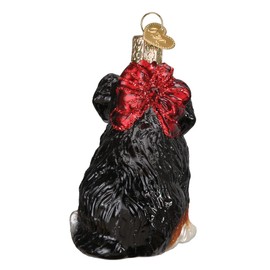 Old World Christmas Bernedoodle Puppy Glass Blown Ornament for Christmas Tree