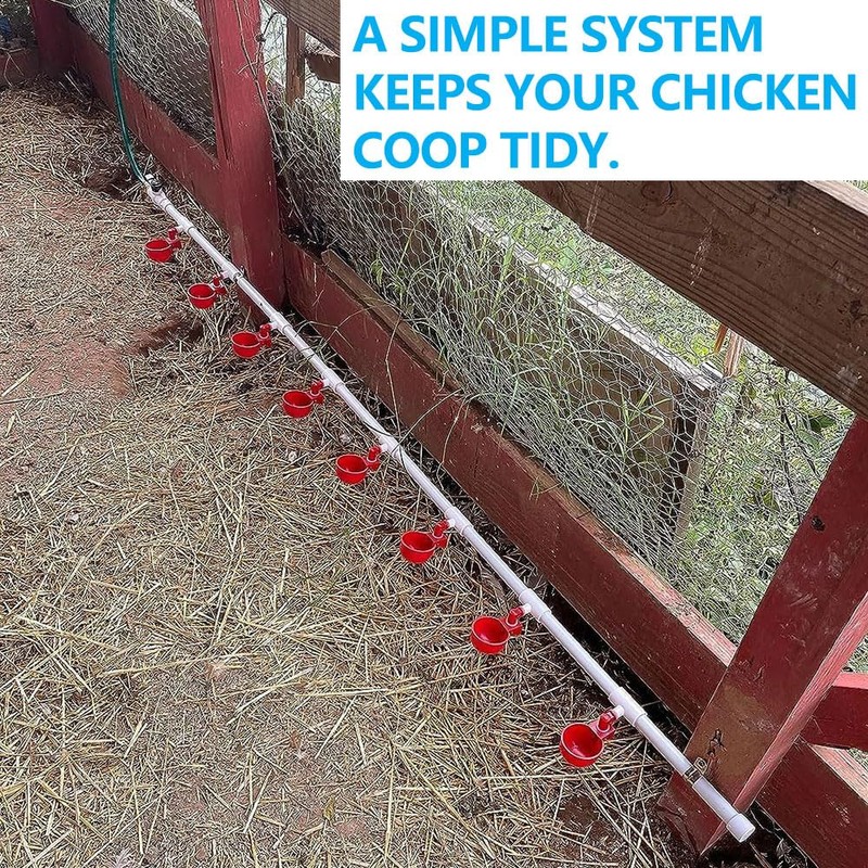 Automatic Chicken Watering System with PVC Pipe (Real Complete Set
