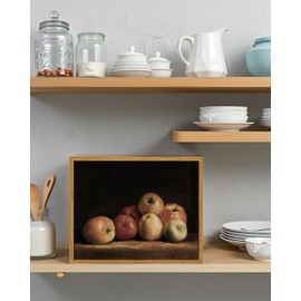 VIYYIEA Vintage Framed Apple Wall Art, Kitchen Bedroom Dining Room Fruit Art Decor, Still life of apples Canvas Print Paintings, French Country Home Farmhouse Dark Decor, 8x10 Inch