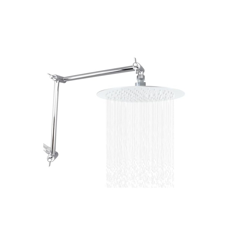 19 Inch Shower Head Extension Arm, Upgrade Flexible Height &