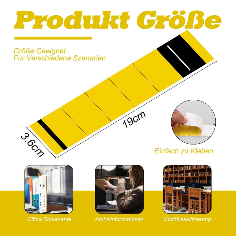 BEIMEIII Pack of 50 Yellow 3.6 x 19 cm Folder