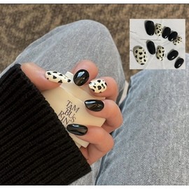 Black leopard handmade nail tips / 블랙호피 수제네일팁