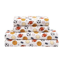 MALLARY BY MATTHEW Kids Super-Soft 100% Microfiber Print Sheet, Sports, Twin