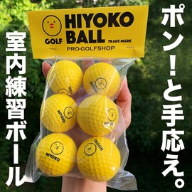 Putter Mat Kobo HIYOKO Balls, Pack of 6, Indoor Golf Practice Balls, Up to 16.6 ft (50 m), Pong!