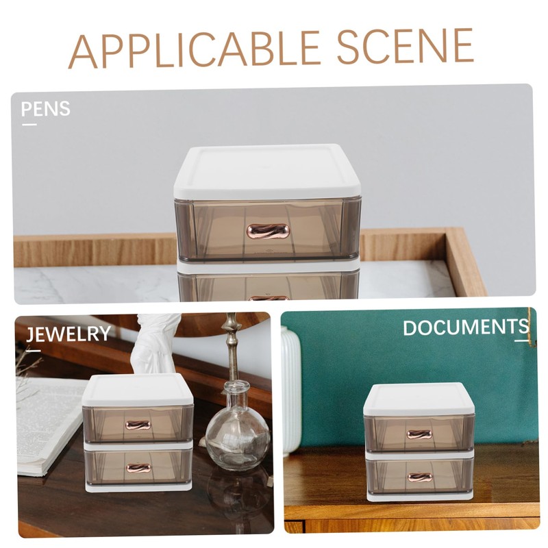 Operitacx Desktop Storage Box Organizer for Files Drawer Storage for