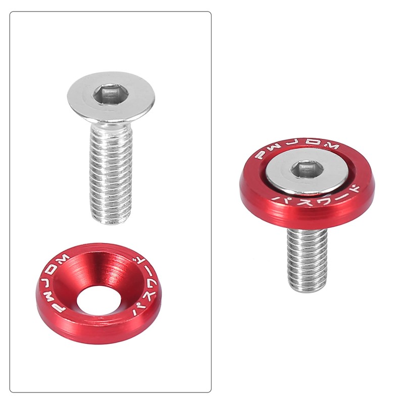 F FIERCE CYCLE 8pcs Car Motorcycle Red M6 Release Fastener