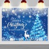 Mocsicka Merry Christmas Backdrop Large Blue Merry Christmas Party Decorations
