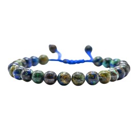 Azurite Bracelet for Women Men's Gifts - Protection Healing Crystal Bracelet - 8mm Gemstone Beaded Adjustable Bracelet Pulseras Para Hombres Mujer Stocking Stuffers