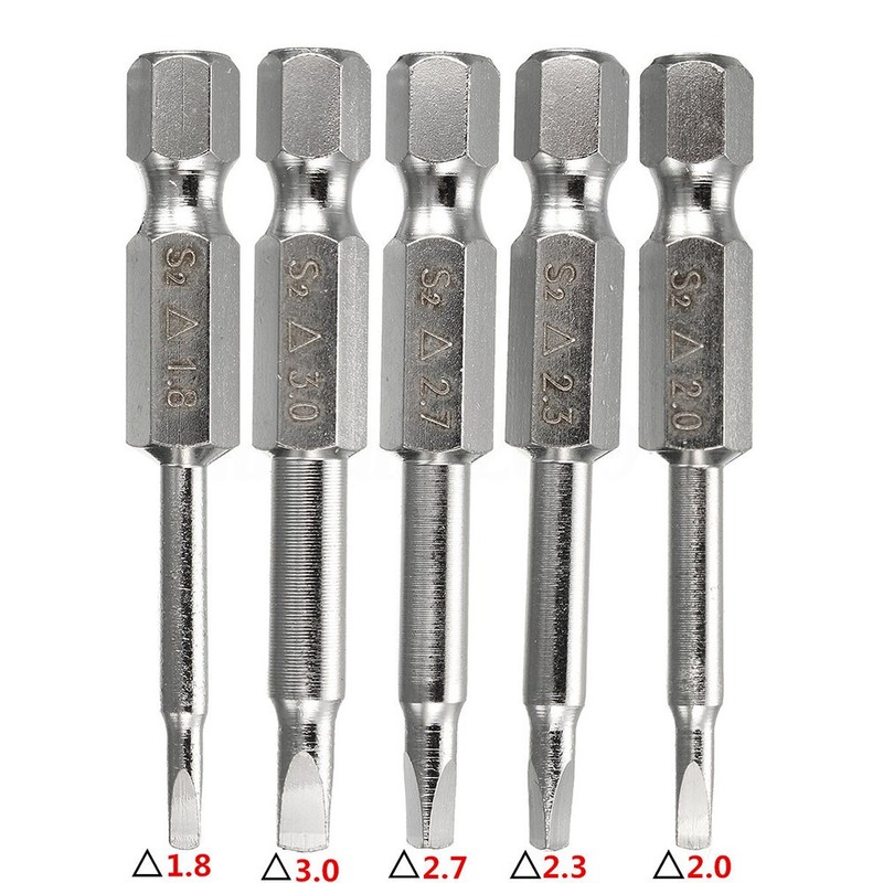 Yakamoz 5pcs 1/4 Inch Hex Shank Magnetic Triangle Head Screwdriver