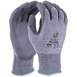 Ultimate Industrial PU300/10 PU300 Kutlass PU Coated Cut Resistant Work Gloves, 1 Pair, Size 10/X-Large, Grey