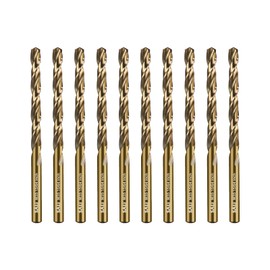 SALI Cobalt Drill Bit Set, 10Pcs 15/64" M35 High Speed Steel Jobber Length Drill Bit Kit for Hardened Metal, Stainless Steel, Cast Iron, Wood and Plastic, with Index Storage Case