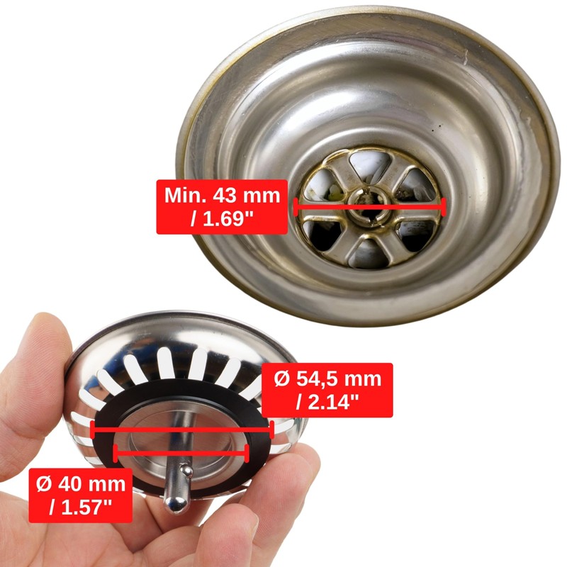 Sink Strainer Basket, 1 Pack, Diameter 82 mm Strainer Basket,