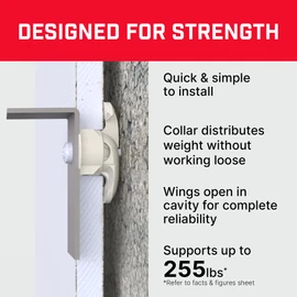 Bullfix Universal Drywall Anchors, Holds up to 255lbs, Hollow Wall Fixings for Drywall Heavy Duty Set, Kit with Screws & 13/16” Drill Bit Included, Dry Wall Anchors and Screws Kit - 24 Pack