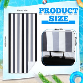 Hahafelt 2 Pack Car Seat Towel Covers with Storage Bag 63 x 32 Inch Athletic Running Towel Seat Sweat Washable Non Slip Cover Gift for Car Outdoor Sport Activities (Black Vertical Stripes)