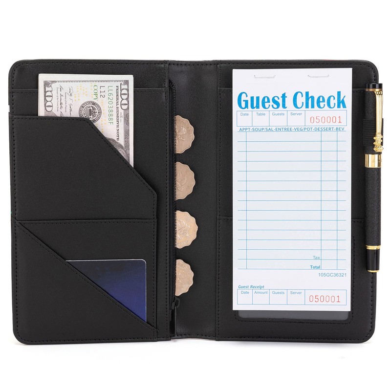 Server Book, Server Books for Waitress, Leather Server Book with