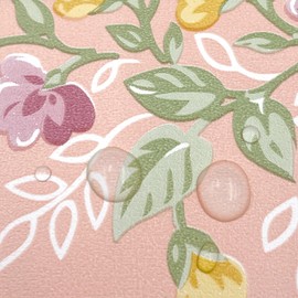 Yifasy Floral Wallpaper Border Self Adhesive PVC Tiles Sticker Roll Removable Bathroom Kitchen Wall Decoration Yellow Peony