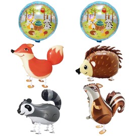 Walking Animal Balloons, Pack of 6 Walking Party Balloons, Animals Foil Balloons, Children's Animal Balloons, Walking Animal Theme Party Balloons