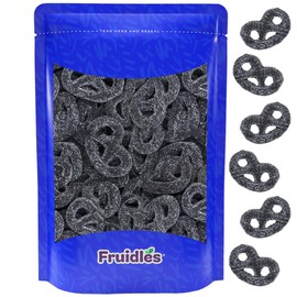 Jelly Pretzels Gummies, Sweet And Berry Flavor Topped With A Wonderful Dusting Of Cane Sugar, Party Favor, Non-GMO (Licorice Jelly Pretzels, Half-Pound)
