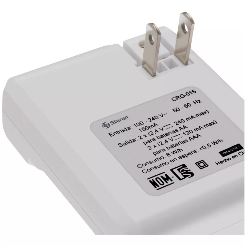 Steren Cargador De Pilas Aa Y Aaa. Incluye 4 Pilas