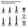 BNUOK 280 PCS M5 Screws Assortment Kit, 12.9 Grade Alloy