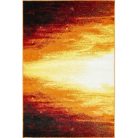 Unique Loom Metro Collection Bright Warm Colors Abstract Light Orange Area Rug (4' 0 x 6' 0)