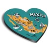 1x Heart MDF Magnet 6cm - Mexico Mexican Map Fun