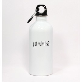 Los Drinkware Hermanos got Vulvitis? - White Water Bottle with Carabiner 20oz