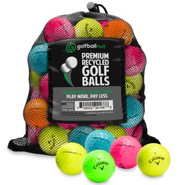 GolfBall Nut - 24 Recycled Golf Balls for Callaway Color Mix - Used Golf Balls Bulk 5A Mint Condition – Includes Mesh Bag – 24-Pack, Multicolor