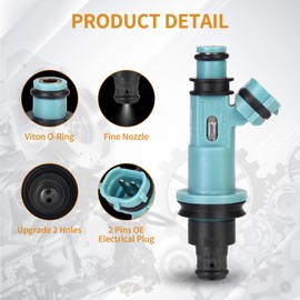 AISHAN 6PCS Fuel Injectors 2 Holes Compatible with Lexus IS300 2001-2005, SC300 1998-2000, GS300 1998 1999 2000 2001 2002 2003 2004, for Toyota Supra 1998 L6 3.0L Replace 23250-46090 842-12268