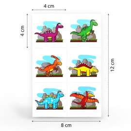 Isa's Friends® - Tattoos Kinder 96 Stück - Verteilungsgeschenk Dinos - Leckerbissen - Temporäre Tätowierung - Aufkleber Tattoos