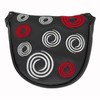 Black Magnetic Putter Head Covers, Mallet Putter Headcover With Circle