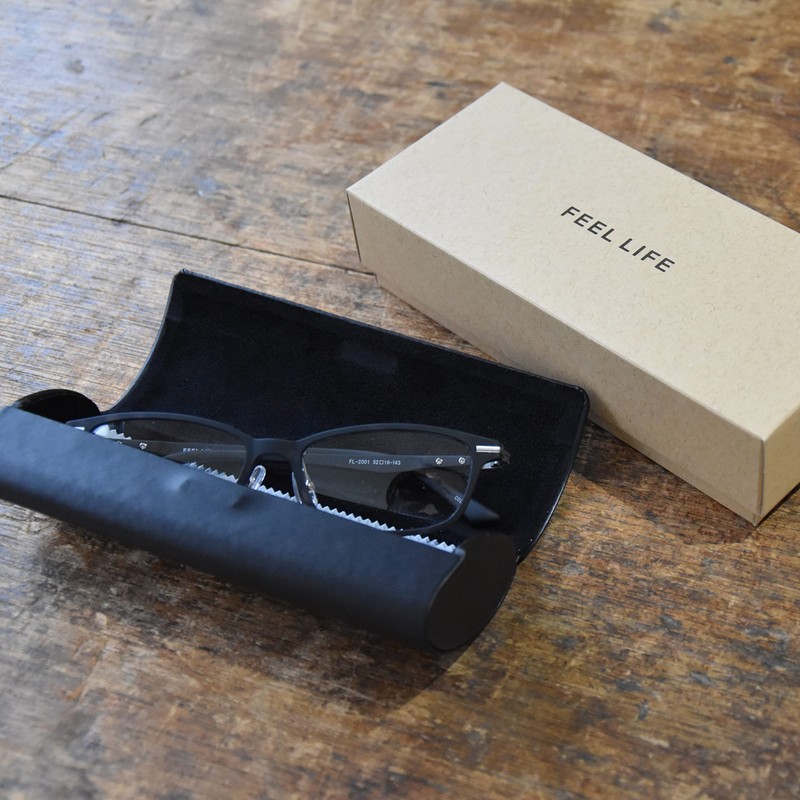 [FEELLIFE] 弾性樹脂 軽量 メンズ リーディンググラス スクエア Fl-2001-2 +2.50 マットブラック/クリア